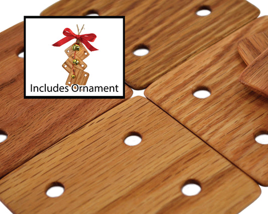24 Weaving Cards with Christmas Ornament Handcrafted from Red Oak