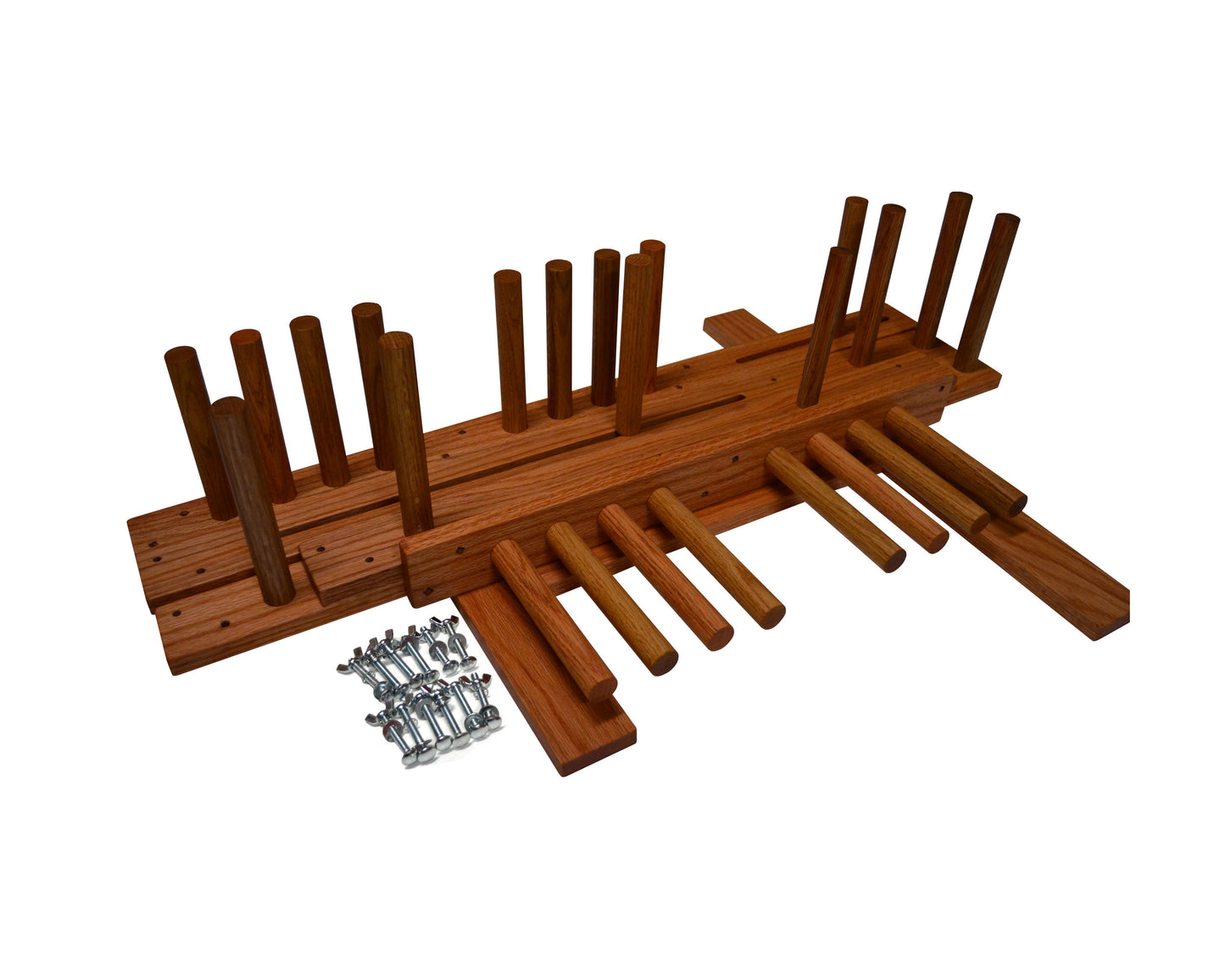 Left-Handed Floor Standing Inkle Loom - Hancrafted from Red Oak