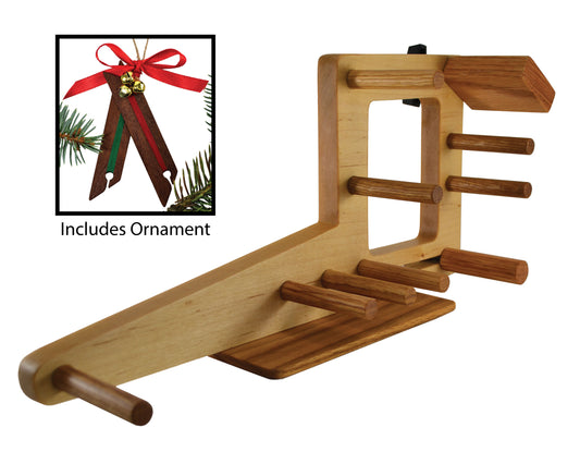 15 Inch Inkle Loom and Christmas Ornament Handcrafted from Maple, Oak and Mahogany