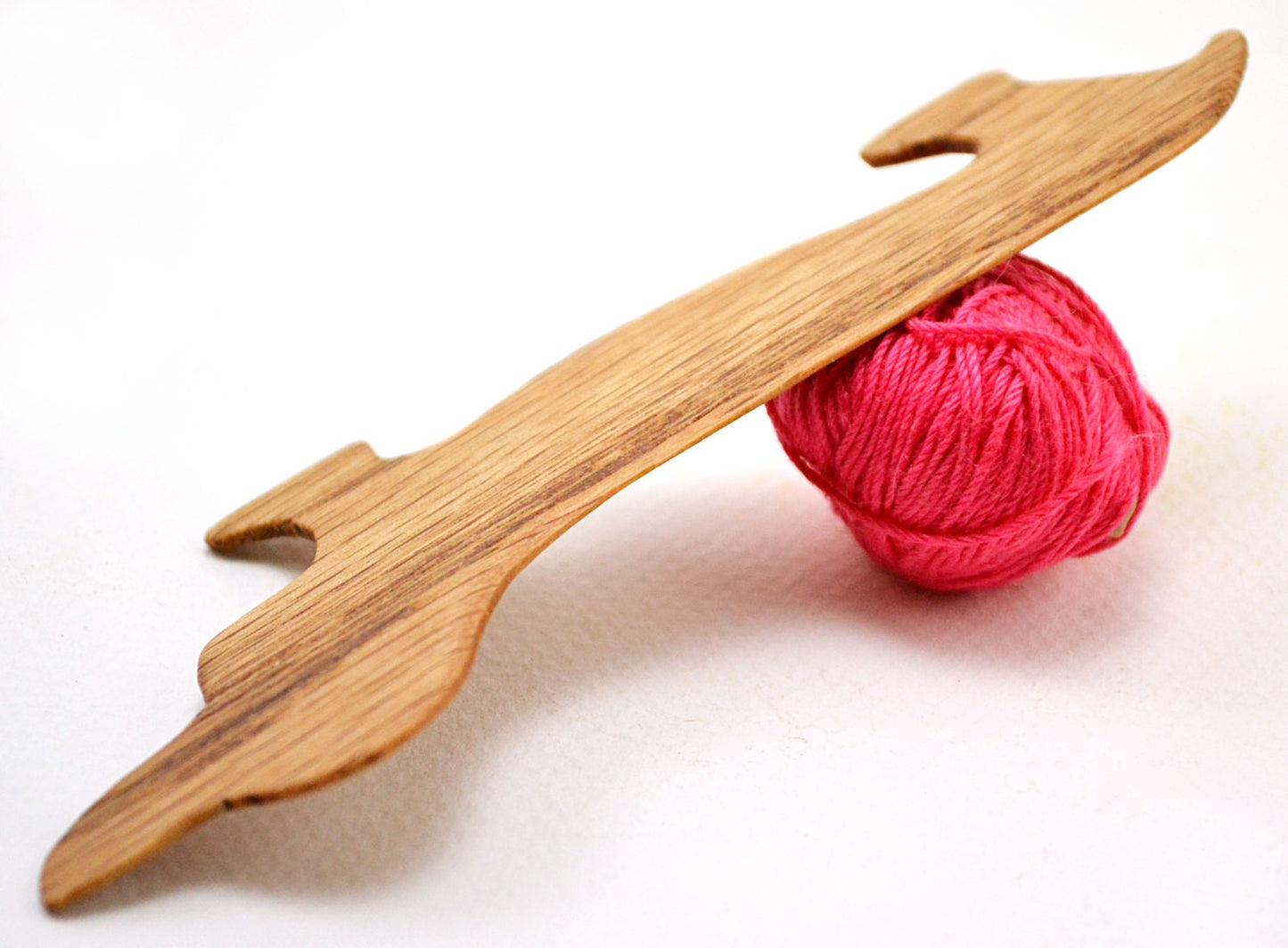 Dachshund Wiener Dog Beveled Weaving Shuttle. Handcrafted from red oak by Wiener Dog Ranch. View 2.
