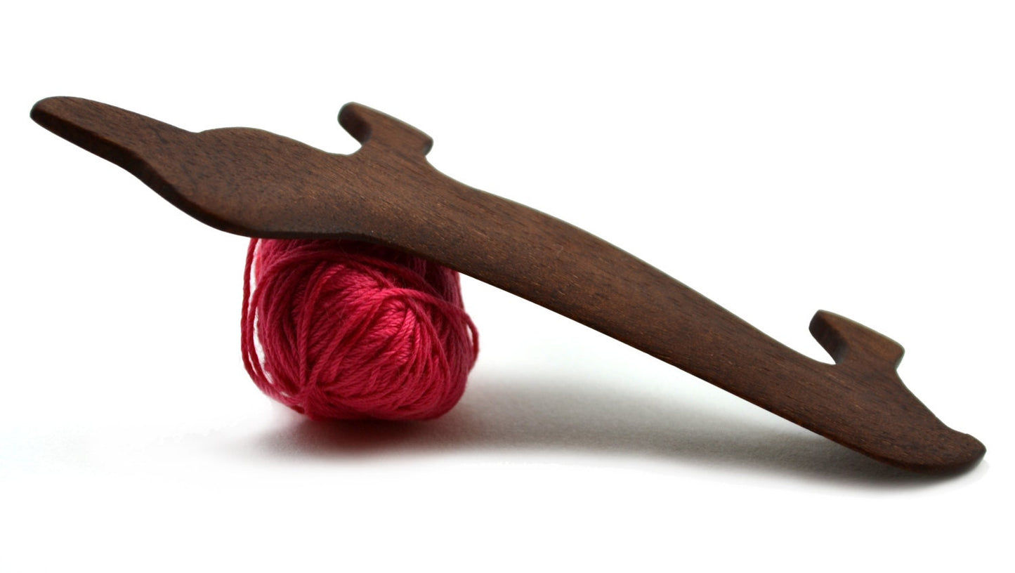 Dachshund Wiener Dog Beveled Weaving Shuttle. Handcrafted from mahogany by Wiener Dog Ranch. View 3.