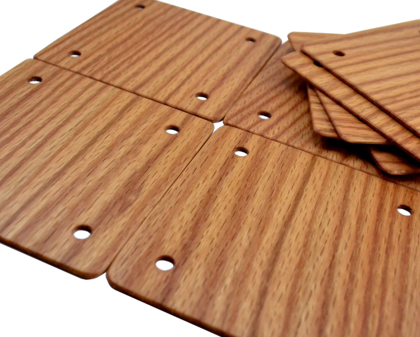 X-Large Tablet Weaving Cards 10pc 4 Hole - Handcrafted from Red Oak