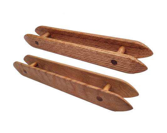 Pair of 14 Inch Rag Weaving Shuttles Handcrafted from Red Oak