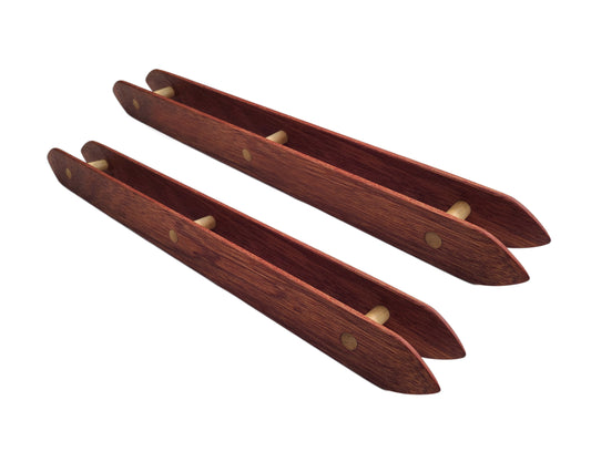 Pair of 20 Inch Rag Rug Weaving Shuttles Handcrafted from Mahogany and Poplar