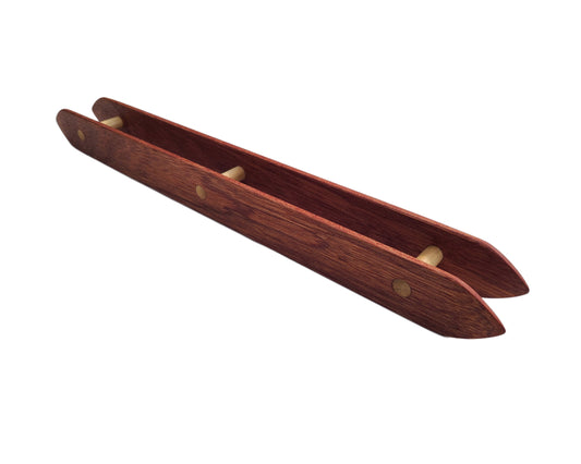 20 Inch rag shuttle handcrafted from mahogany with poplar accents by Wiener Dog Ranch.