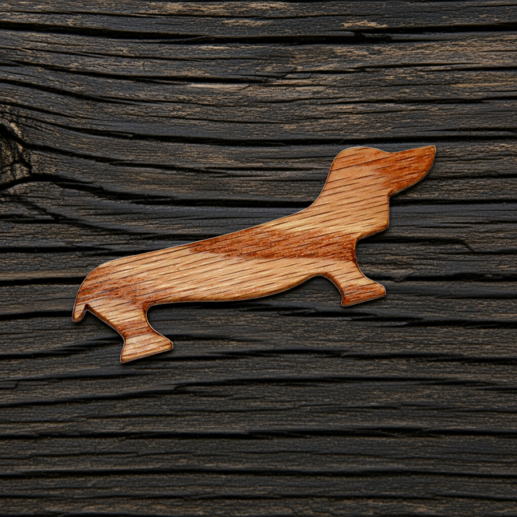 Small 3.5 Inch Dachshund Wiener Dog Tatting Shuttle for Lacemaking Handcrafted from Red Oak