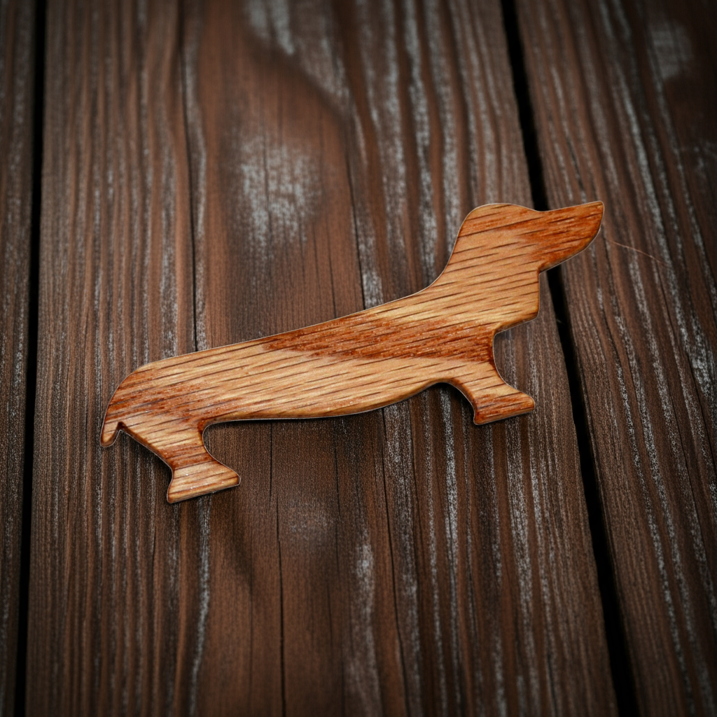 Small 3.5 Inch Dachshund Wiener Dog Tatting Shuttle for Lacemaking Handcrafted from Red Oak