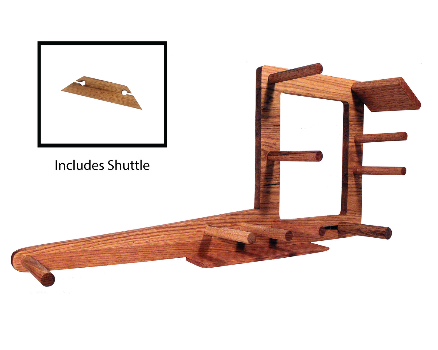 30 inch inkle loom and weaving shuttle. Handcrafted by Wiener Dog Ranch.