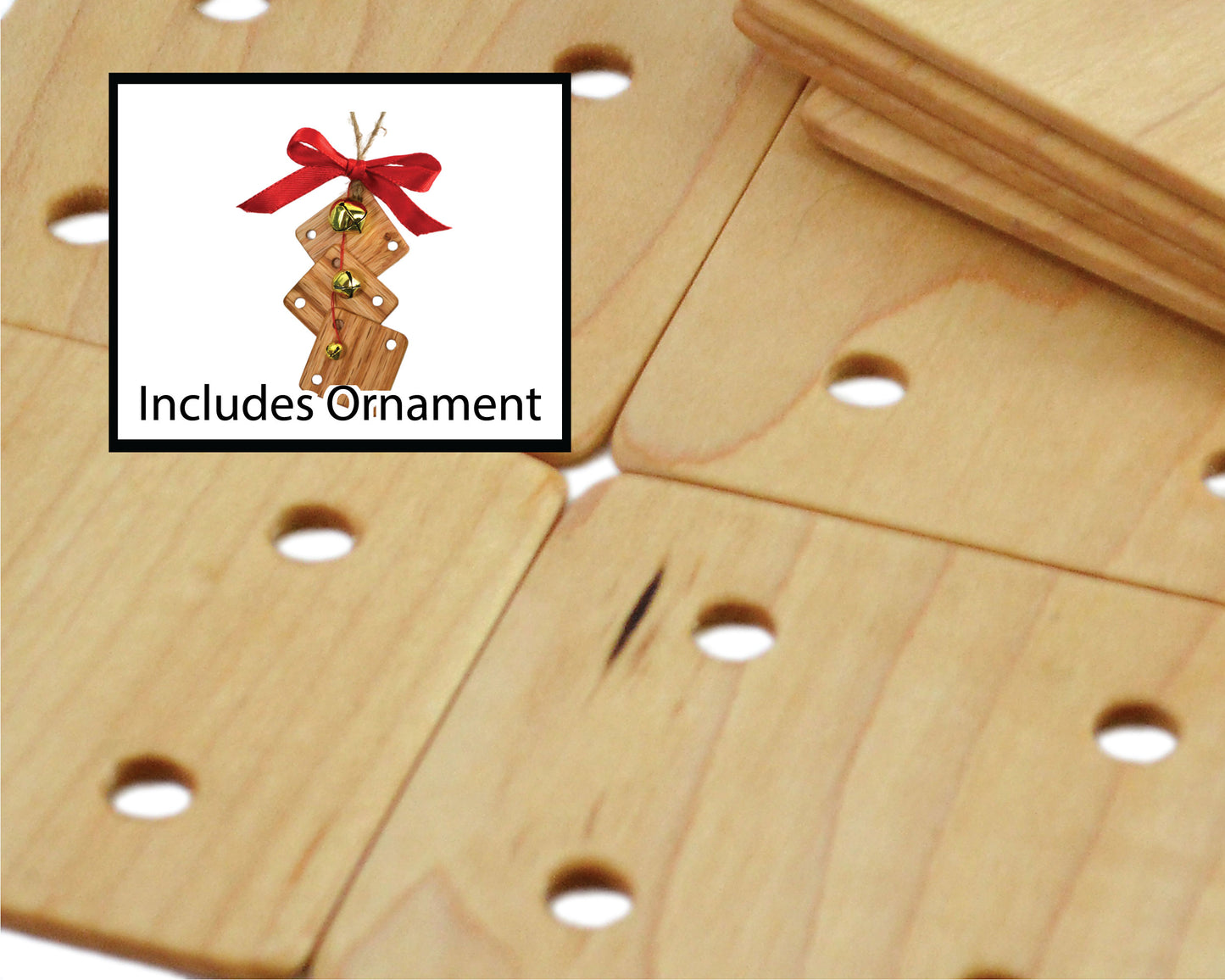 24 Weaving Cards with Christmas Ornament Handcrafted from Maple