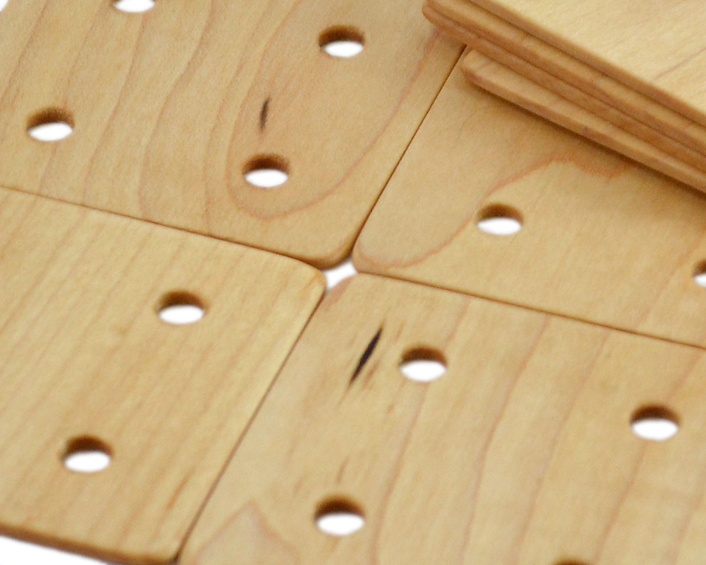 24 Weaving Cards with 4 Holes. Handcrafted from Maple by Wiener Dog Ranch