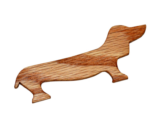 3.5 inch Dachshund tatting shuttle. Handcrafted from red oak by Wiener Dog Ranch.