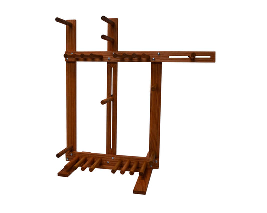 Left-Handed floor standing inkle loom. Handcrafted by Wiener Dog Ranch.