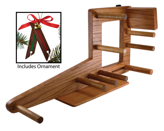 20 inch Inkle Loom and Christmas Ornament Handcrafted from Red Oak and Mahogany