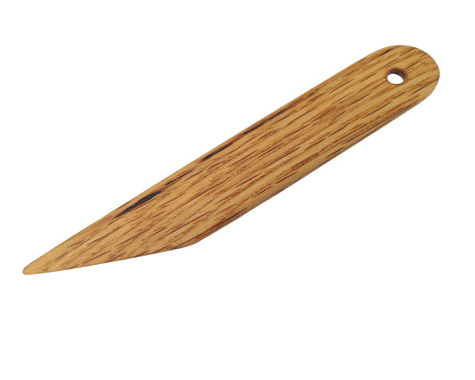 5 inch point turner and seam creaser. Handcrafted from red oak by Wiener Dog Ranch.