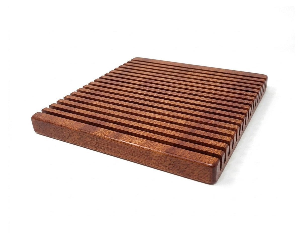 17 slot ruler organizer for quilting and sewing. Handcrafted from mahogany hardwood by Wiener Dog Ranch.