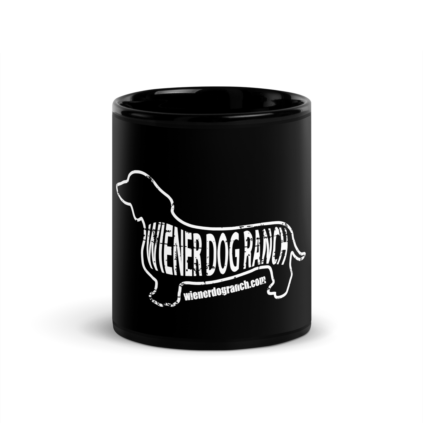 Wiener Dog Ranch 13oz black mug.