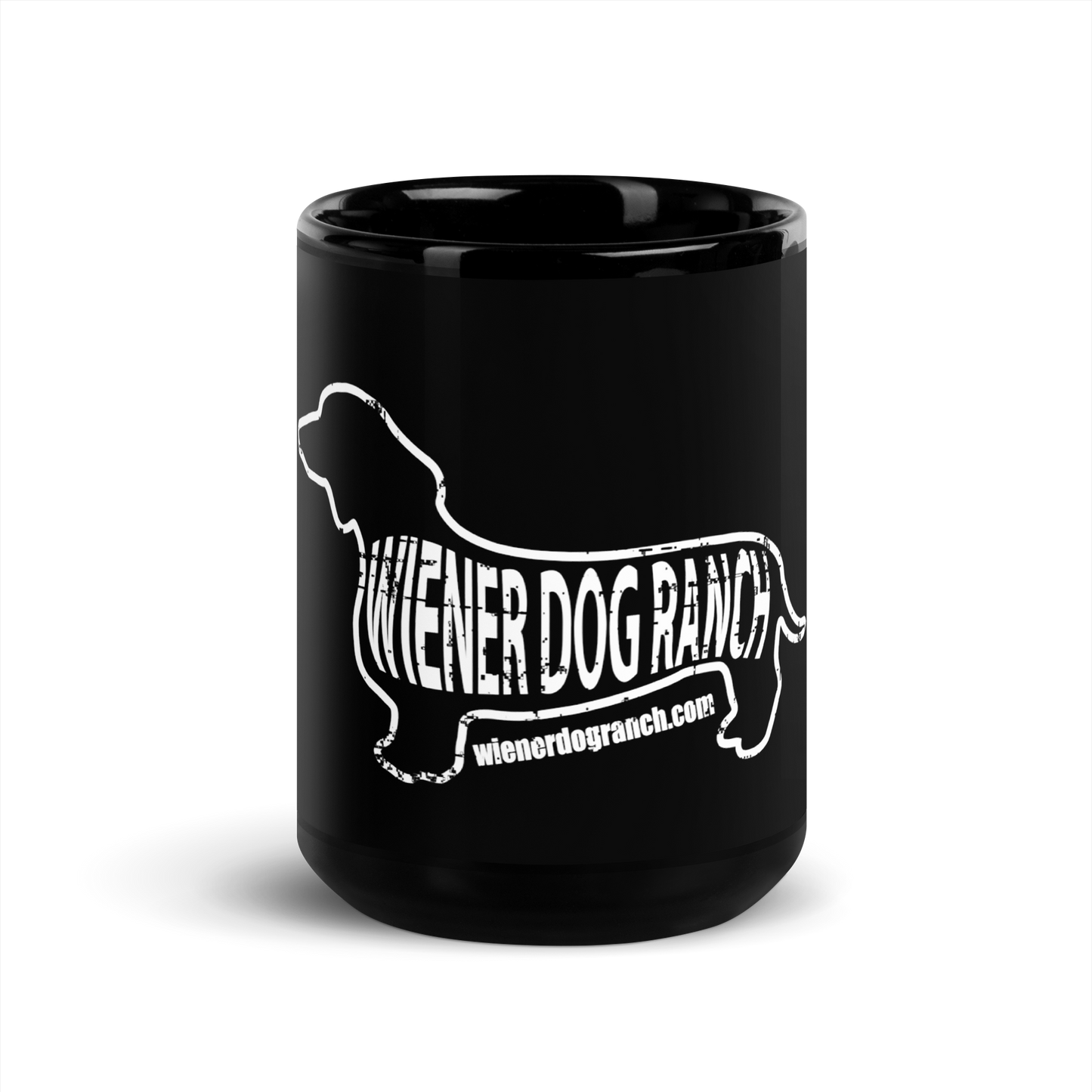 Wiener Dog Ranch 15oz black mug.